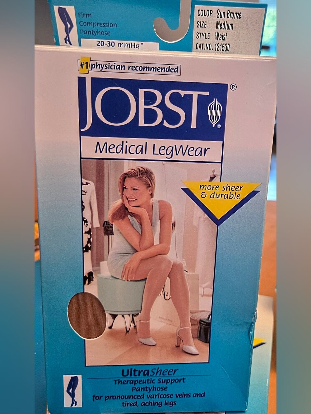 JOBST UltraSheer Compression 20-30 Pantyhose Stockings SUN BRONZE M CLOSED TOE